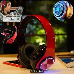 Wireless Over-Ear Headphones - Red